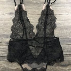 Sheer Victoria secret black teddy lingerie size M